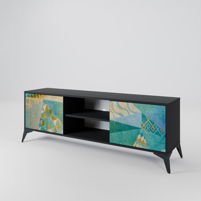 SPECTRUM SPLENDOR 2-Door TV Stand in Black Finish