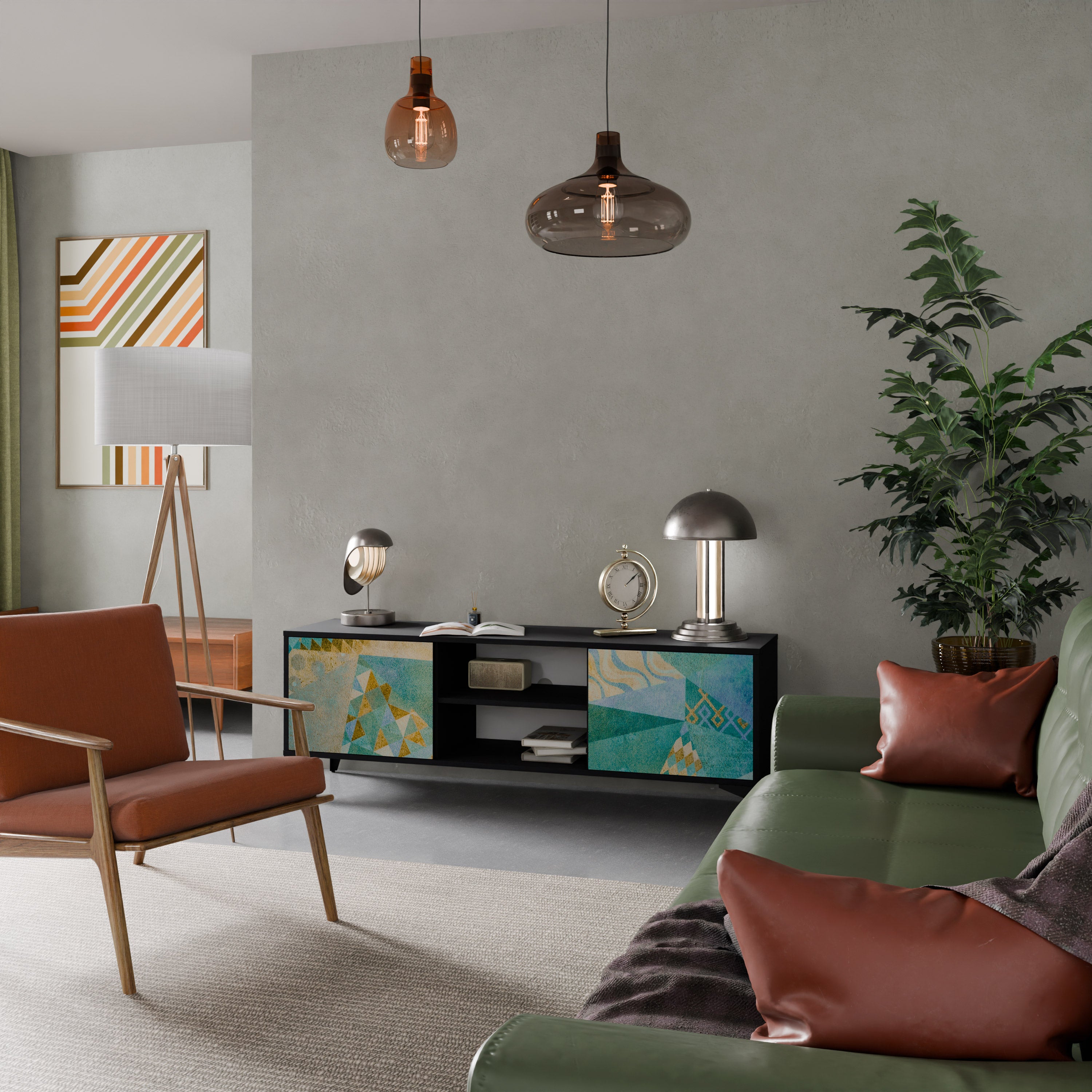 SPECTRUM SPLENDOR 2-dörrars TV-bänk i svart finish