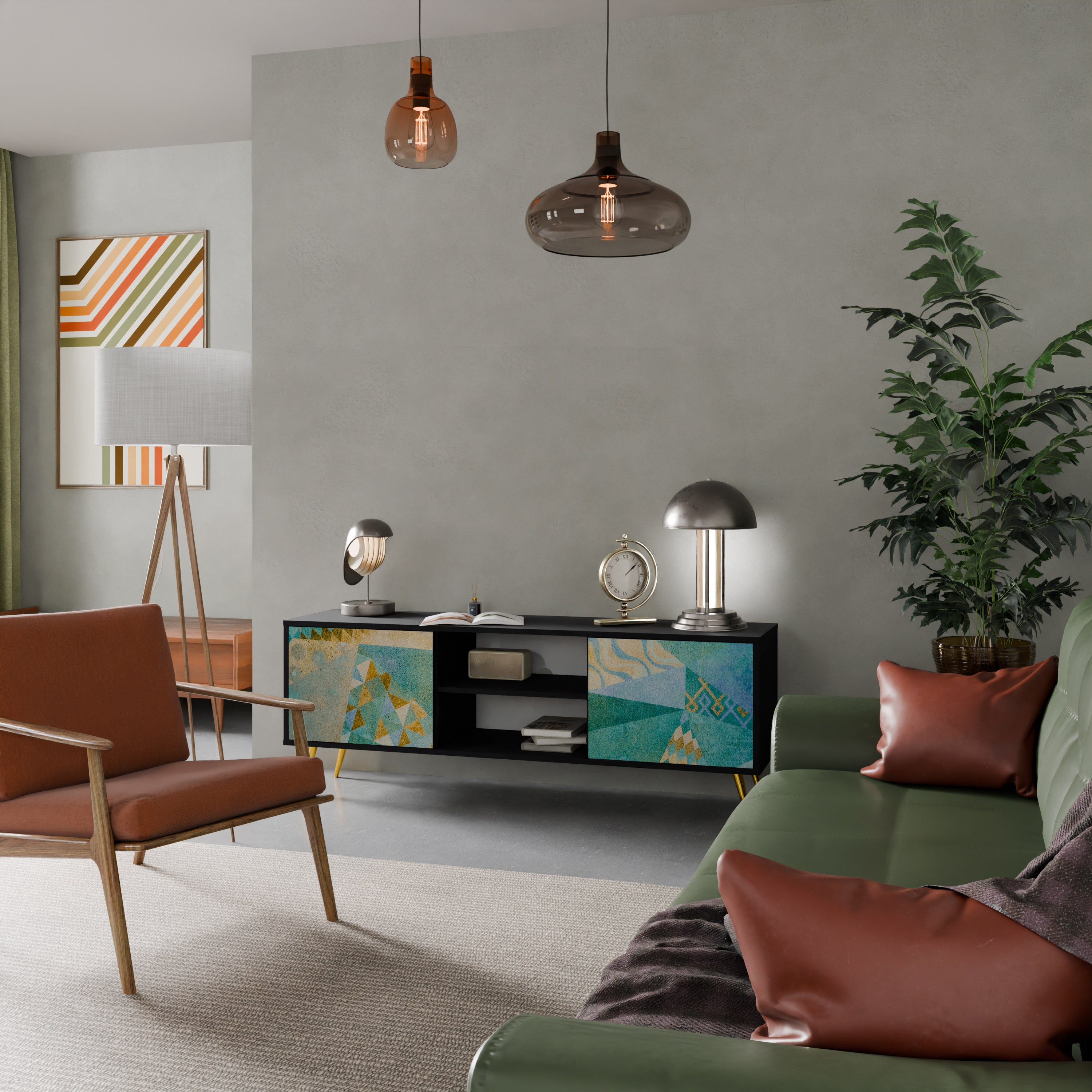 SPECTRUM SPLENDOR 2-dörrars TV-bänk i svart finish