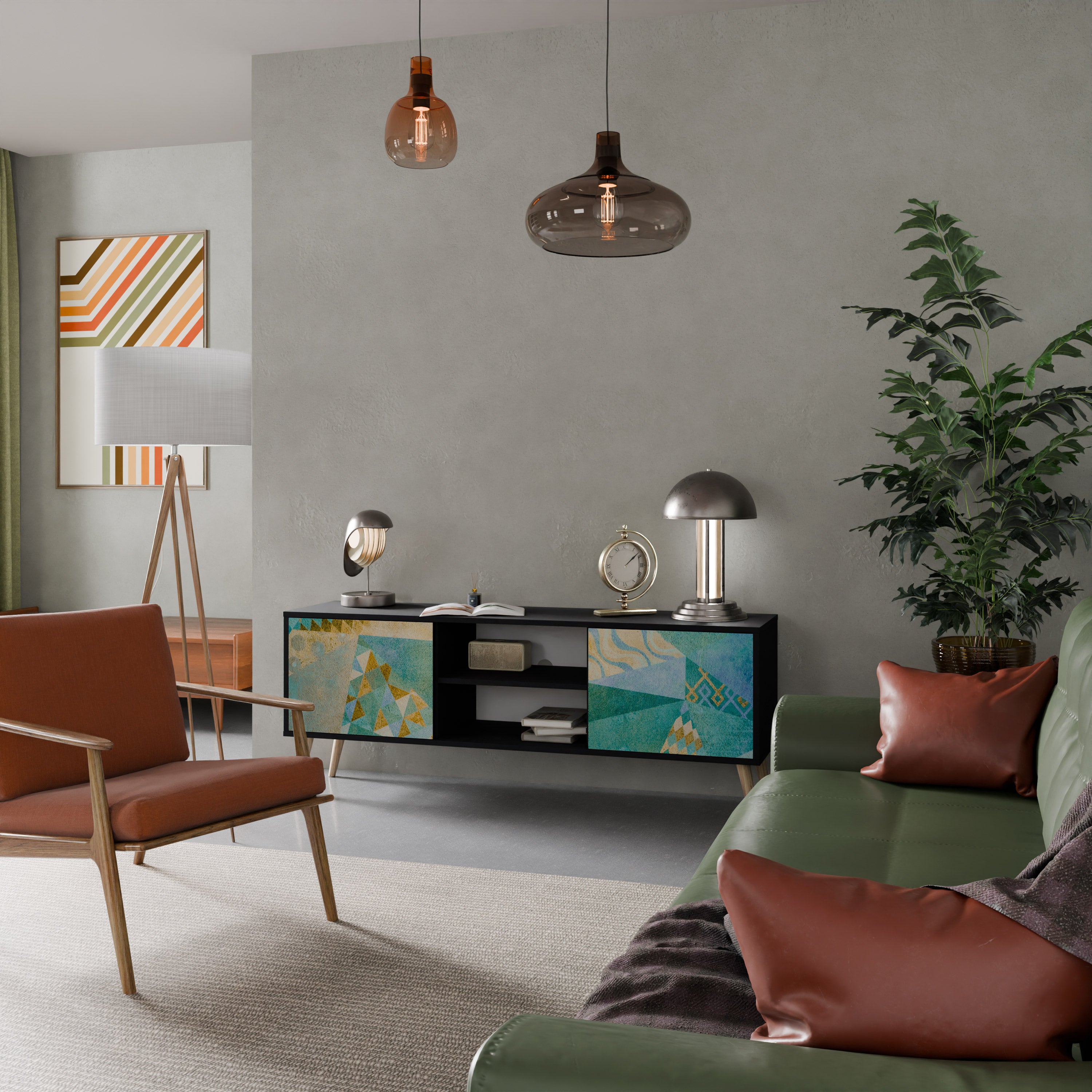 SPECTRUM SPLENDOR 2-dörrars TV-bänk i svart finish
