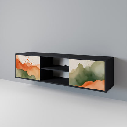 WATERCOLOR PEAKS 2-dörrars TV-bänk i svart finish
