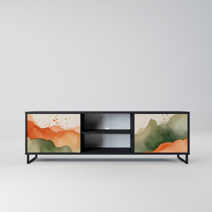 WATERCOLOR PEAKS 2-dörrars TV-bänk i svart finish