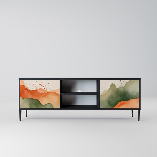 WATERCOLOR PEAKS 2-dörrars TV-bänk i svart finish