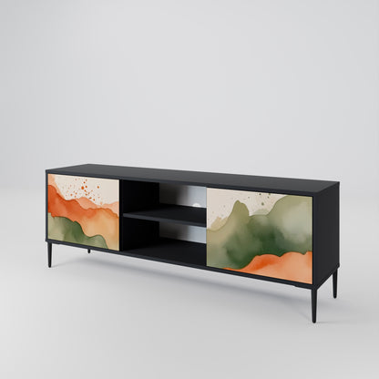 WATERCOLOR PEAKS 2-dörrars TV-bänk i svart finish