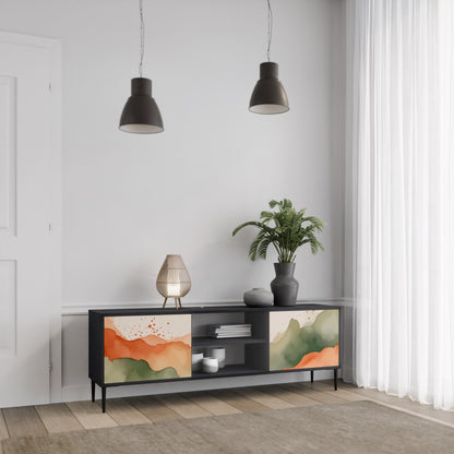 WATERCOLOR PEAKS 2-dörrars TV-bänk i svart finish