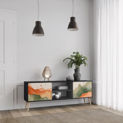 WATERCOLOR PEAKS 2-dörrars TV-bänk i svart finish