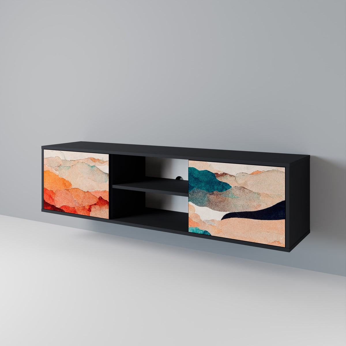 ABSTRACT LANDSCAPE TV-bänk med två dörrar