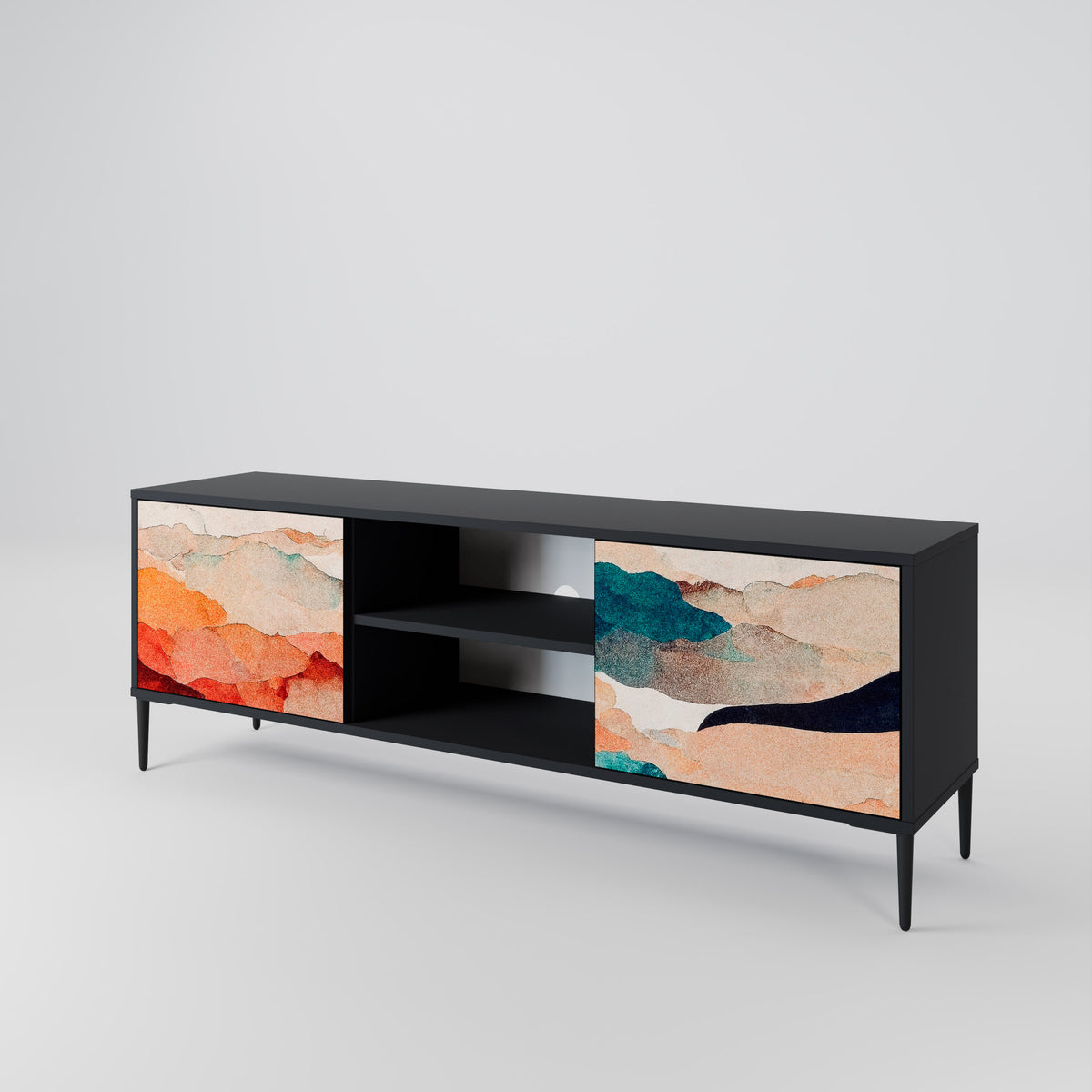 ABSTRACT LANDSCAPE TV-bänk med två dörrar