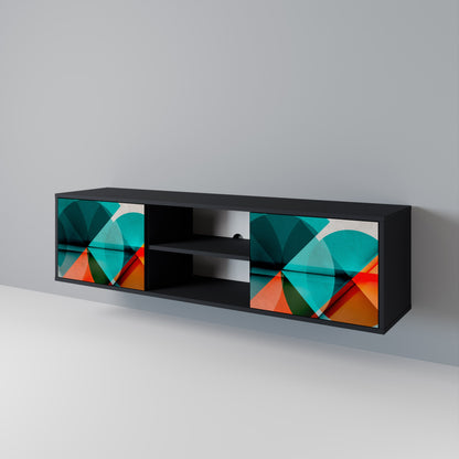 CIRCULAR RHAPSODY 2-Door TV Stand in Black Finish