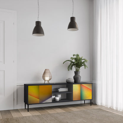 PIERCING SHARPNESS 2-dörrars TV-bänk i svart finish