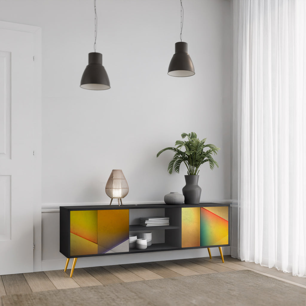 PIERCING SHARPNESS 2-dörrars TV-bänk i svart finish