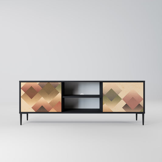 GEOMETRIC FUSION 2-dörrars TV-bänk i svart finish