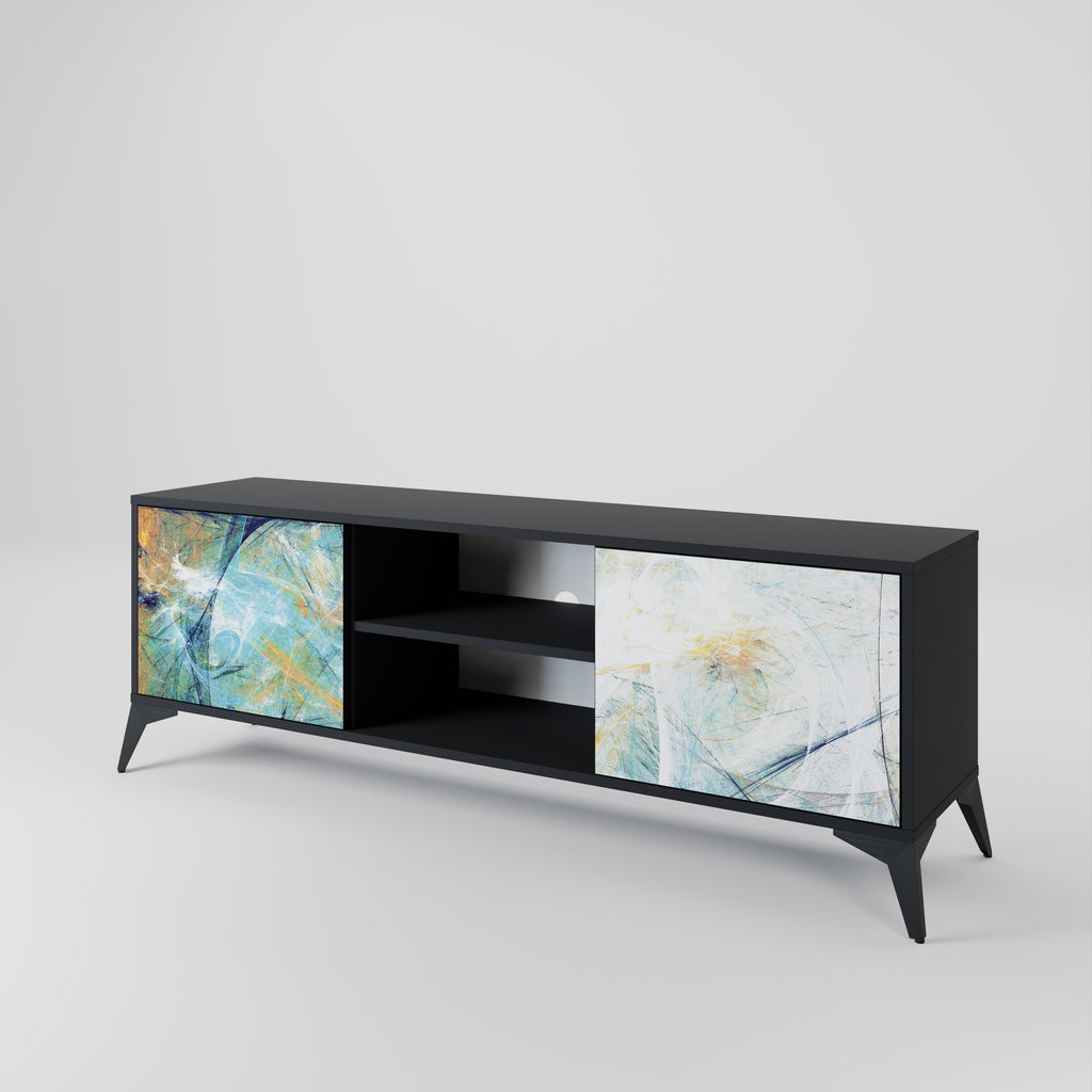 ABSTRACT TOUGHTS 2-dörrars TV-bänk i svart finish
