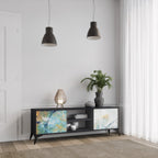 ABSTRACT THOUGHTS 2-Door TV Stand in Black Finish