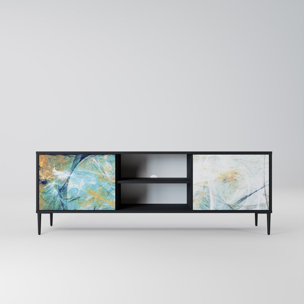 ABSTRACT TOUGHTS 2-dörrars TV-bänk i svart finish