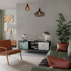 ABSTRACT THOUGHTS 2-Door TV Stand in Black Finish