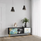 ABSTRACT THOUGHTS 2-Door TV Stand in Black Finish