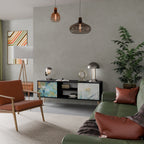 ABSTRACT THOUGHTS 2-Door TV Stand in Black Finish