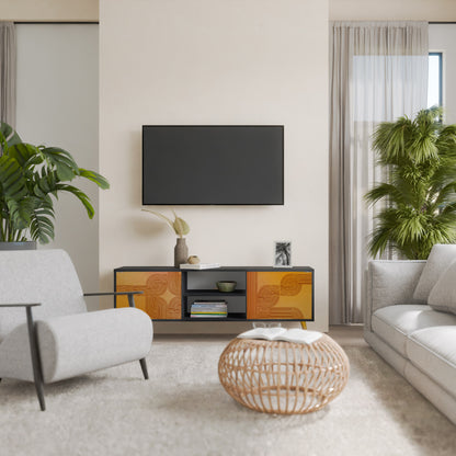 STRENGTHENING RELATION 2-Door TV Stand in Black Finish