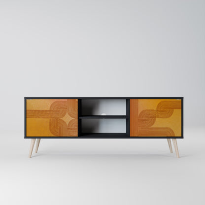 STRENGTHENING RELATION 2-Door TV Stand in Black Finish