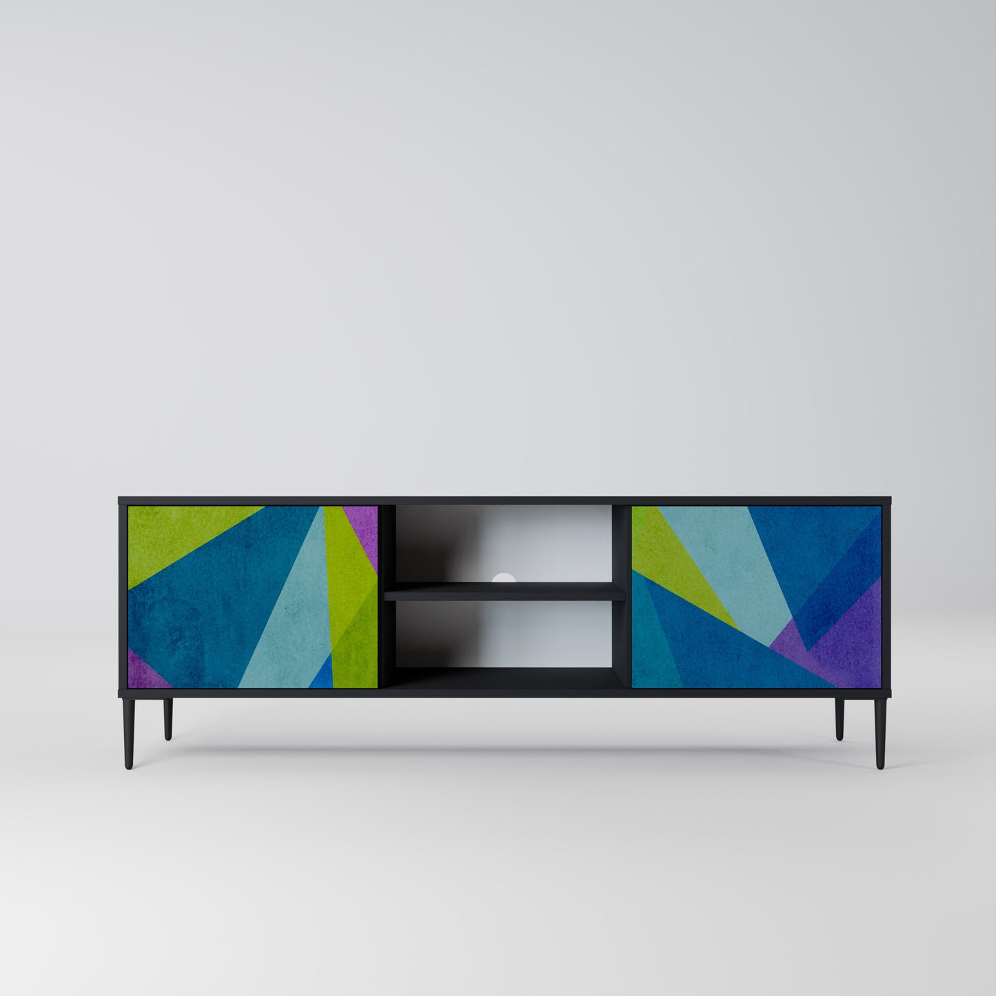 COLD SHOWCASE 2-Door TV Stand in Black Finish