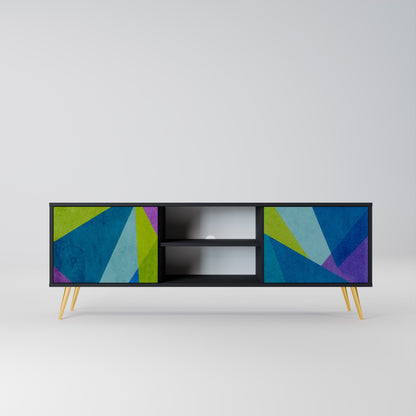 COLD SHOWCASE 2-Door TV Stand in Black Finish