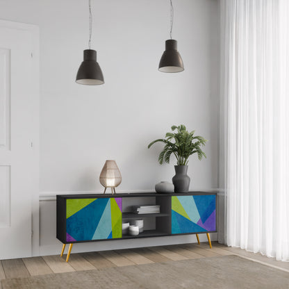 COLD SHOWCASE 2-Door TV Stand in Black Finish