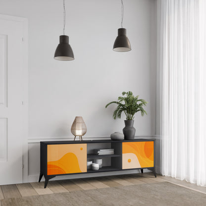 ORANGE ARrangemang 2-dörrars TV-bänk i svart finish