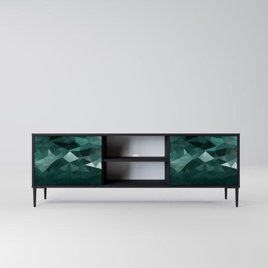POLYGONAL FLYTANDE 2-dörrars TV-bänk i svart finish