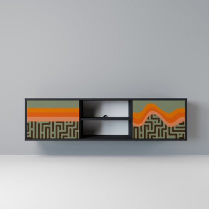 SIMPLE SOLUTIONS 2-Door TV Stand in Black Finish