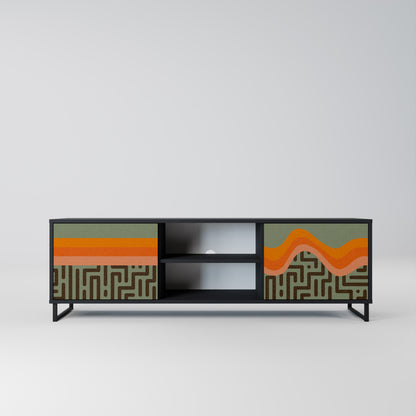 SIMPLE SOLUTIONS 2-Door TV Stand in Black Finish