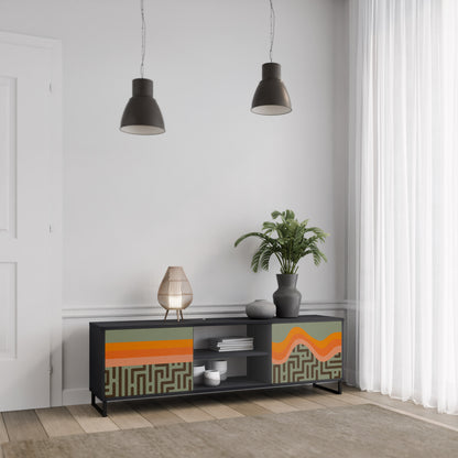 SIMPLE SOLUTIONS 2-Door TV Stand in Black Finish