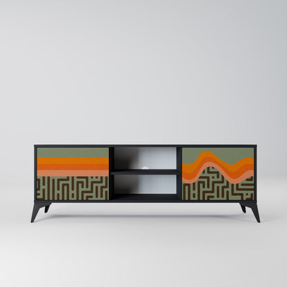 SIMPLE SOLUTIONS 2-Door TV Stand in Black Finish