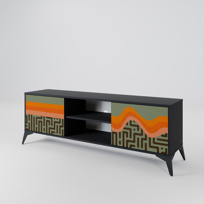 SIMPLE SOLUTIONS 2-Door TV Stand in Black Finish