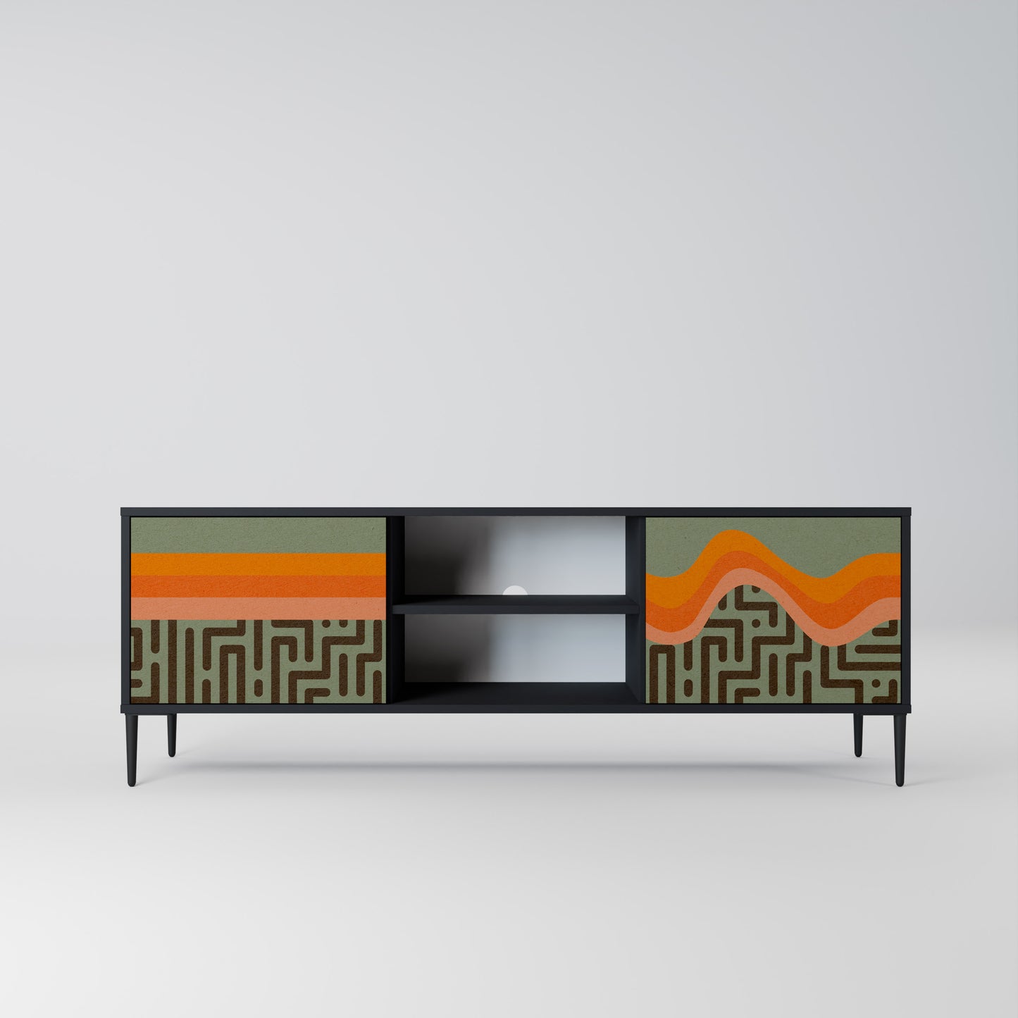 SIMPLE SOLUTIONS 2-Door TV Stand in Black Finish