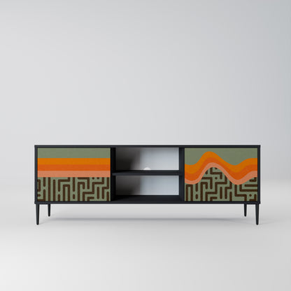SIMPLE SOLUTIONS 2-Door TV Stand in Black Finish
