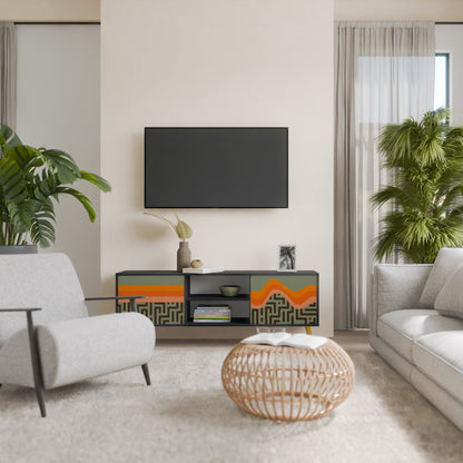SIMPLE SOLUTIONS 2-Door TV Stand in Black Finish