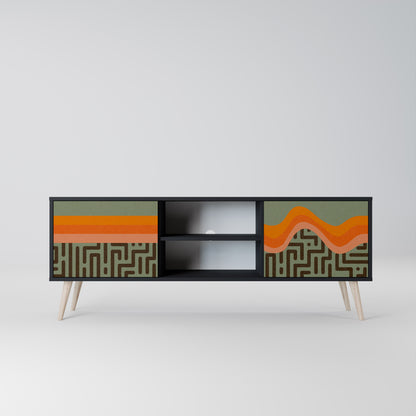 SIMPLE SOLUTIONS 2-Door TV Stand in Black Finish