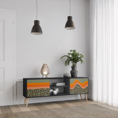SIMPLE SOLUTIONS 2-Door TV Stand in Black Finish