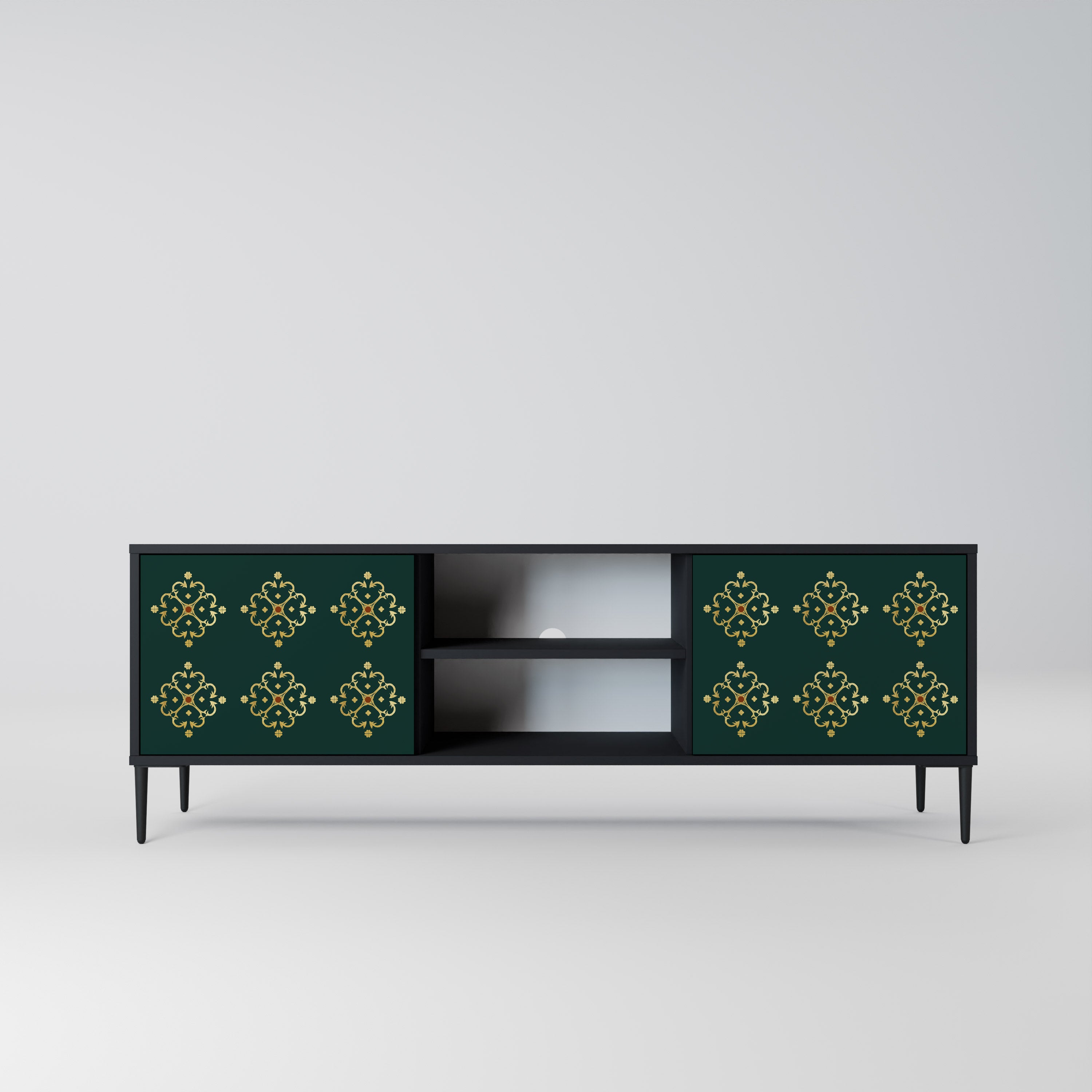 ROYAL MEDALLION 2-dörrars TV-bänk i svart finish