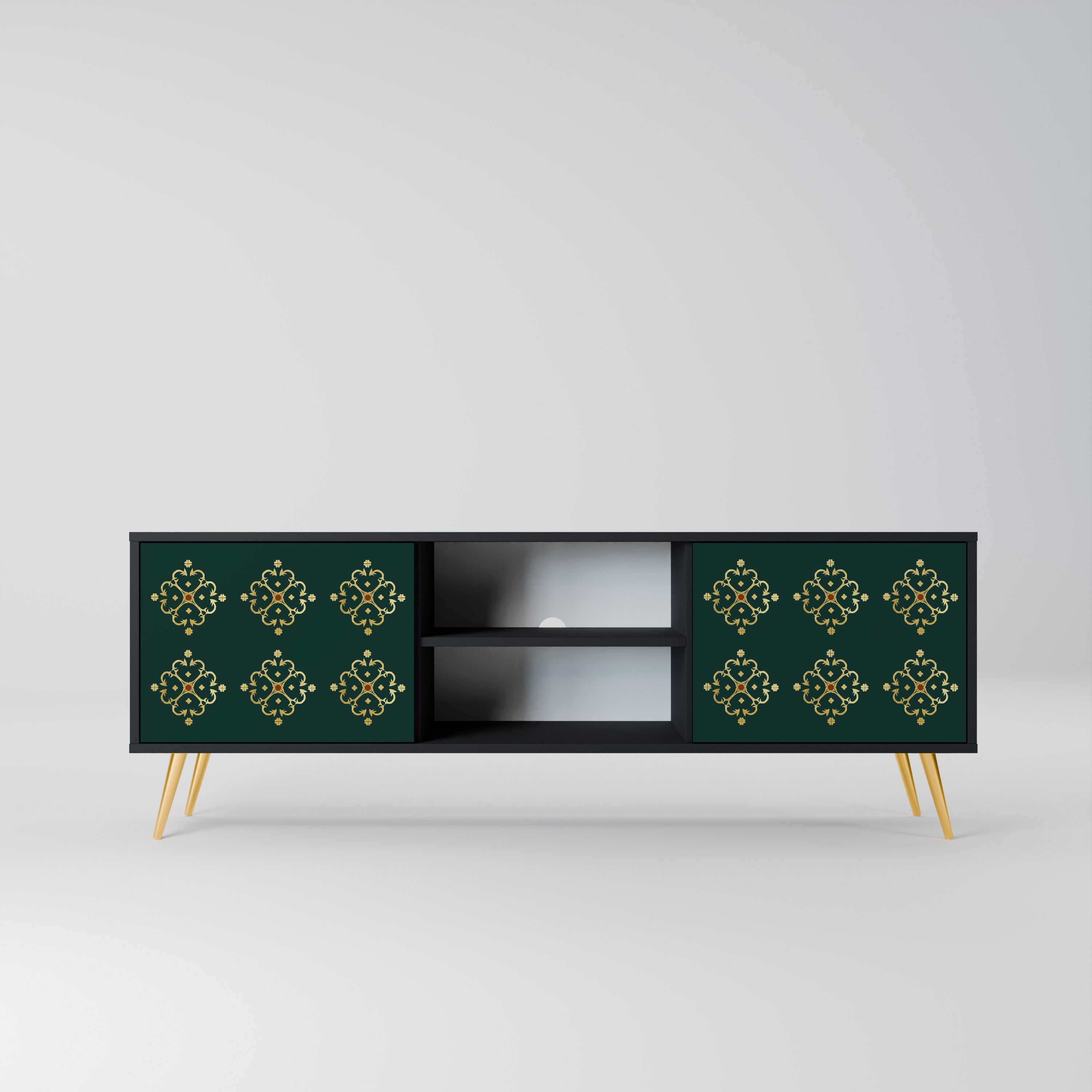 ROYAL MEDALLION 2-dörrars TV-bänk i svart finish