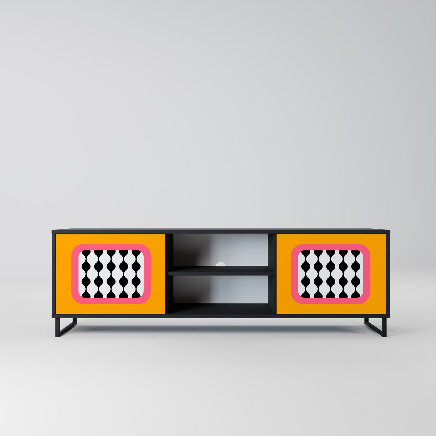 TEARS IN HEAVEN 2-Door TV Stand in Black Finish