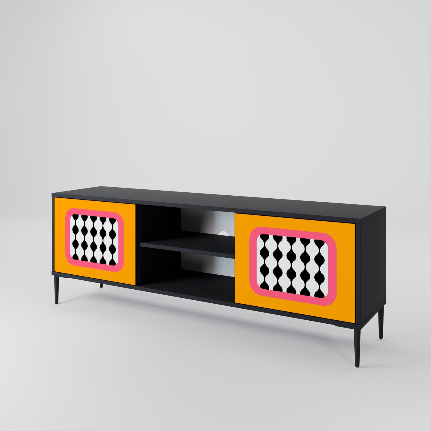 TEARS IN HEAVEN 2-Door TV Stand in Black Finish