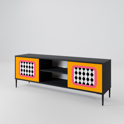 TEARS IN HEAVEN 2-Door TV Stand in Black Finish