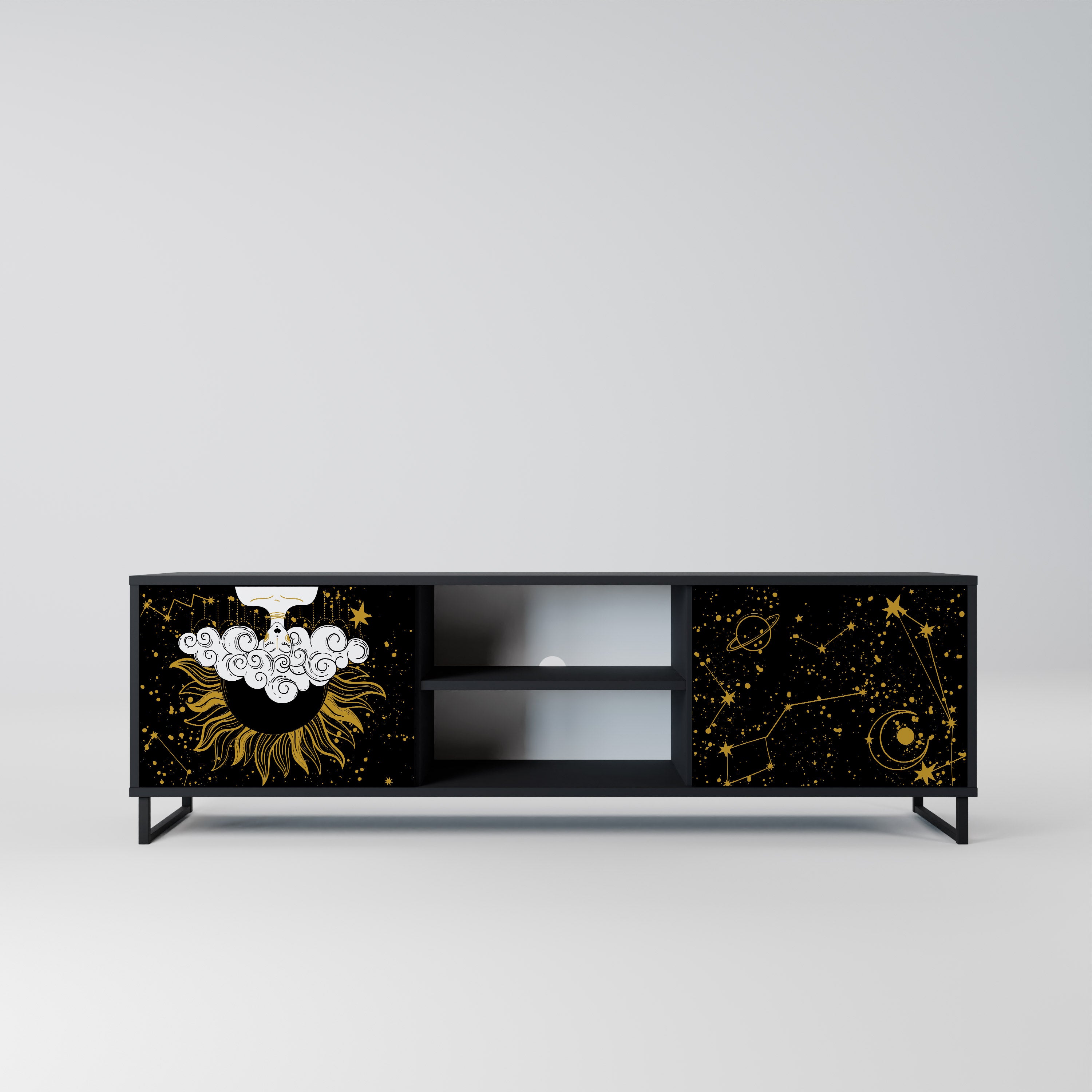 STELLAR CONSTELLATIONS 2-dörrars TV-bänk i svart finish