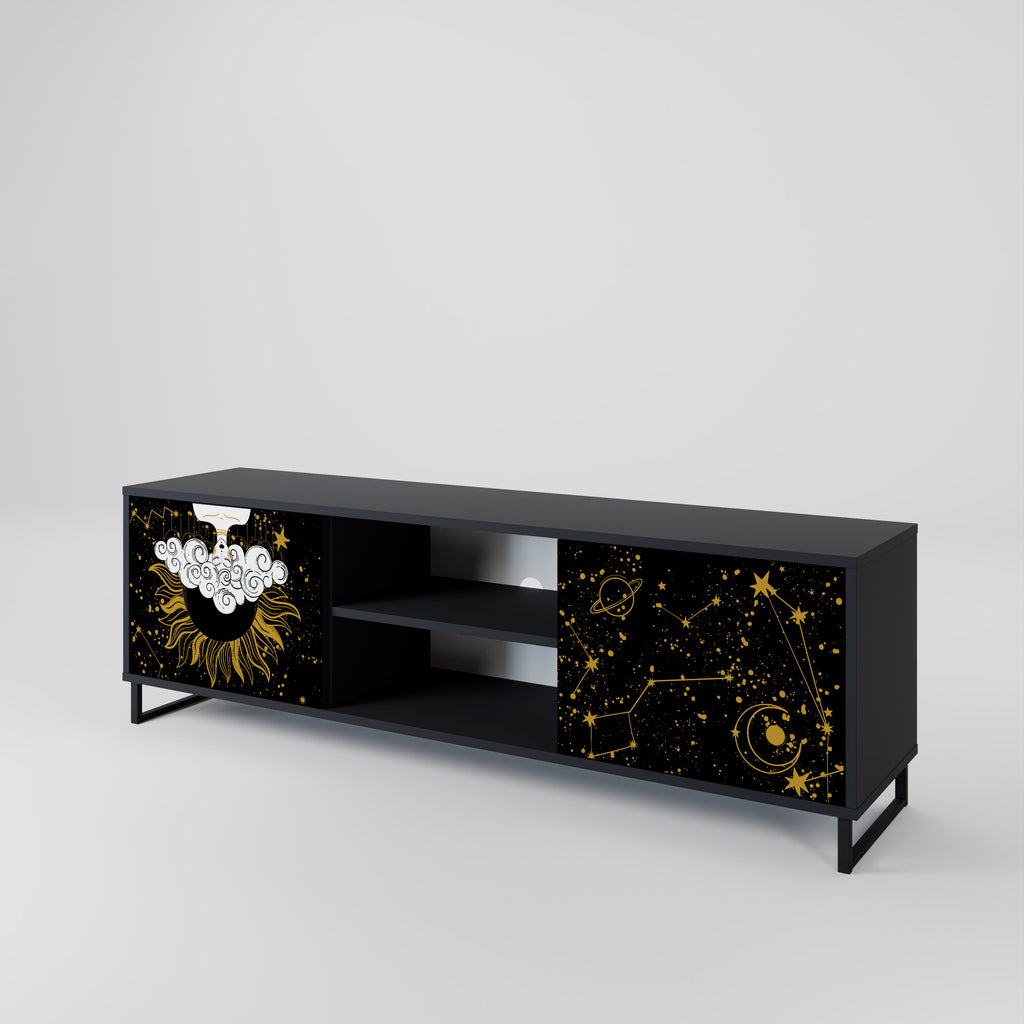 STELLAR CONSTELLATIONS 2-dörrars TV-bänk i svart finish