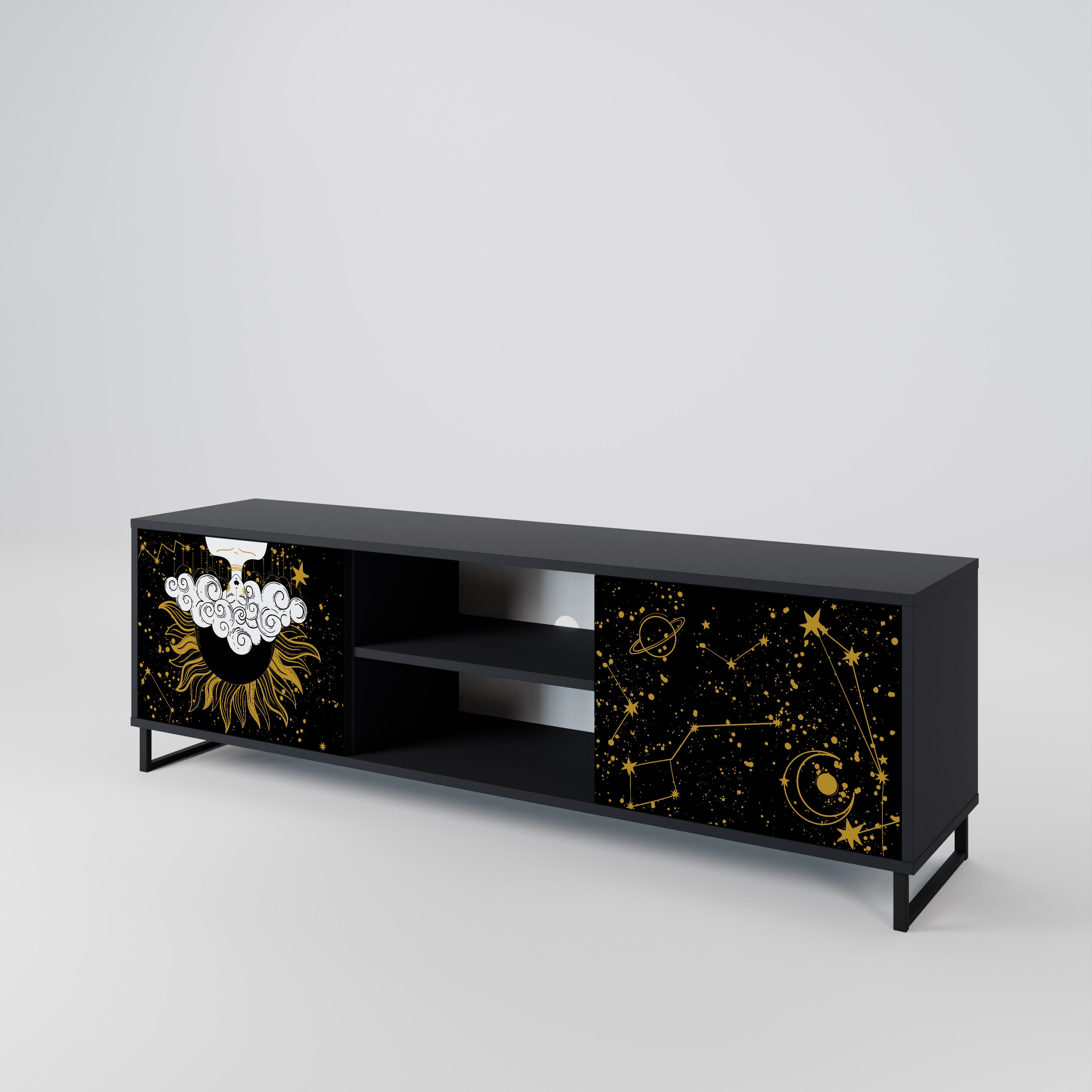 STELLAR CONSTELLATIONS 2-dörrars TV-bänk i svart finish