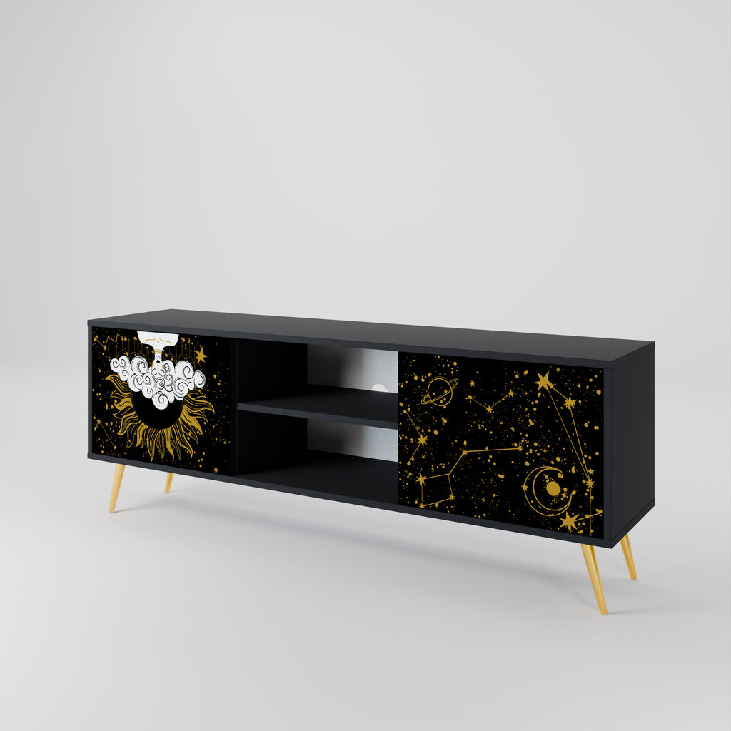 STELLAR CONSTELLATIONS 2-dörrars TV-bänk i svart finish