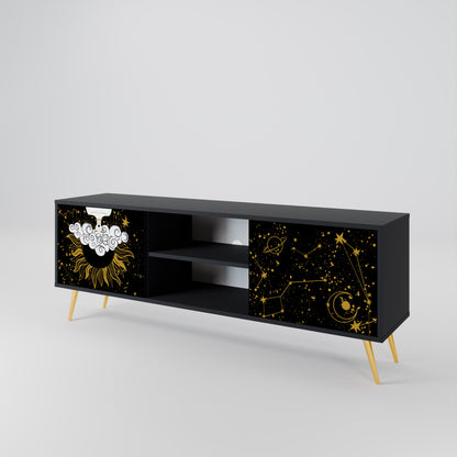 STELLAR CONSTELLATIONS 2-dörrars TV-bänk i svart finish