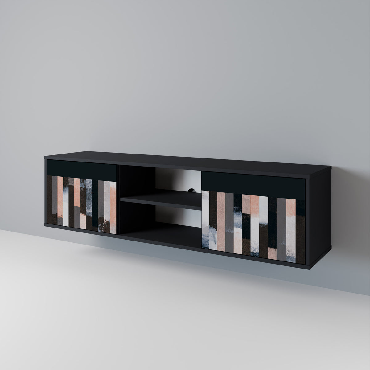 COLLAGE OF RECTANGLES TV-bänk med två dörrar